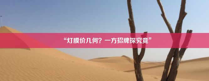 “灯膜价几何？一方招牌探究竟”