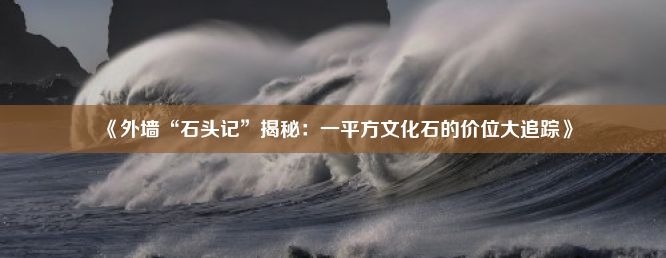 《外墙“石头记”揭秘：一平方文化石的价位大追踪》