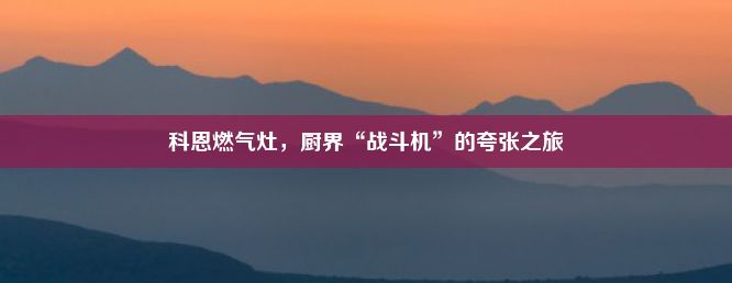 科恩燃气灶，厨界“战斗机”的夸张之旅