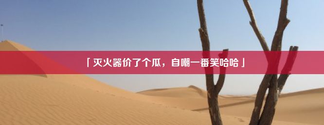 「灭火器价了个瓜，自嘲一番笑哈哈」