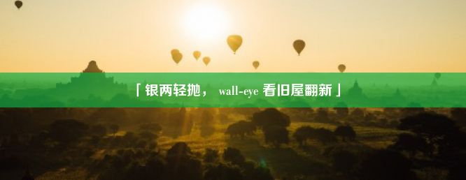 「银两轻抛， wall-eye 看旧屋翻新」