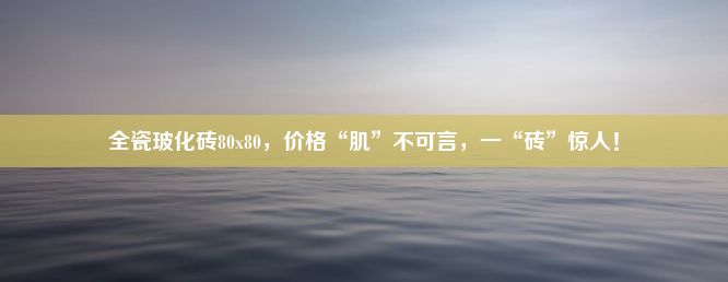 全瓷玻化砖80x80，价格“肌”不可言，一“砖”惊人！