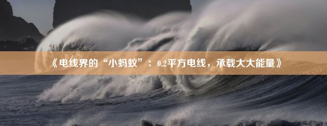 《电线界的“小蚂蚁”：0.2平方电线，承载大大能量》