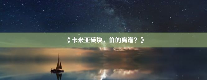 《卡米亚砖块，价的离谱？》