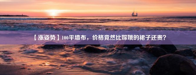 【涨姿势】100平墙布，价格竟然比嫦娥的裙子还贵？