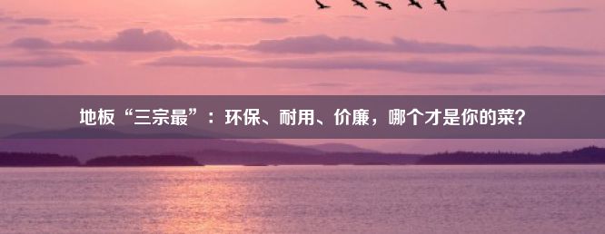 地板“三宗最”：环保、耐用、价廉，哪个才是你的菜？