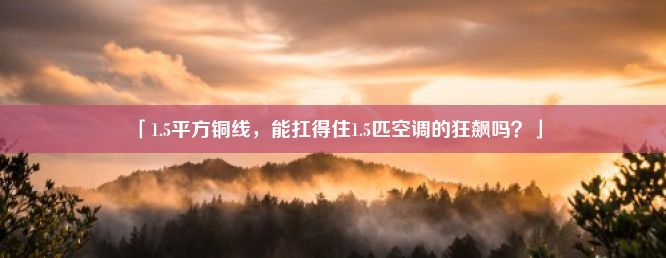 「1.5平方铜线，能扛得住1.5匹空调的狂飙吗？」