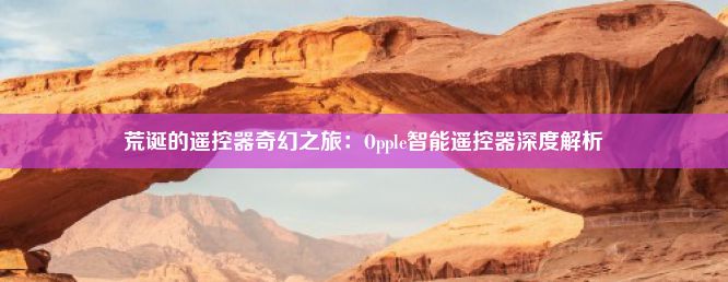 荒诞的遥控器奇幻之旅：Opple智能遥控器深度解析