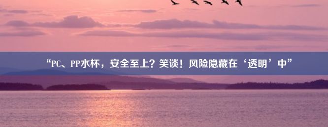 “PC、PP水杯，安全至上？笑谈！风险隐藏在‘透明’中”