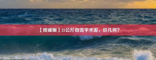 【戏谑版】25公斤自流平水泥，价几何？