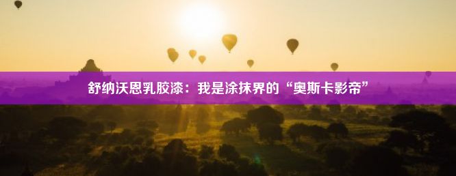 舒纳沃恩乳胶漆：我是涂抹界的“奥斯卡影帝”