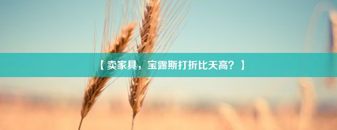 【卖家具，宝露斯打折比天高？】