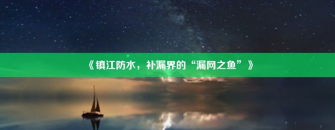 《镇江防水，补漏界的“漏网之鱼”》