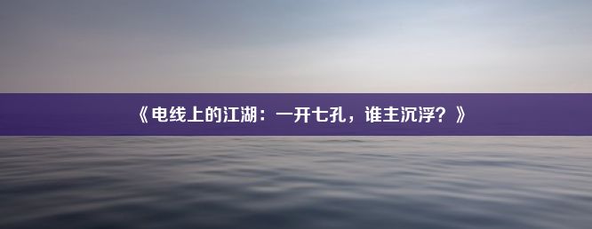 《电线上的江湖：一开七孔，谁主沉浮？》