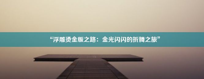 “浮雕烫金版之路：金光闪闪的折腾之旅”