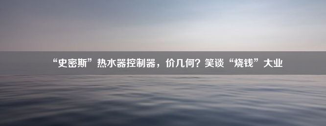 “史密斯”热水器控制器，价几何？笑谈“烧钱”大业