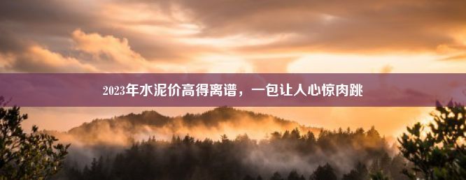 2023年水泥价高得离谱，一包让人心惊肉跳