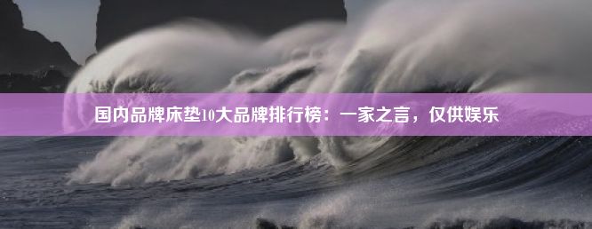 国内品牌床垫10大品牌排行榜：一家之言，仅供娱乐