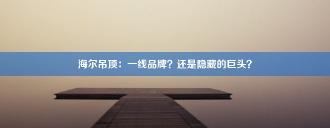 海尔吊顶：一线品牌？还是隐藏的巨头？