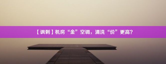 【讽刺】机房“金”空调，清洗“价”更高？