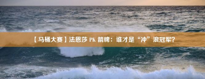 【马桶大赛】法恩莎 PK 箭牌：谁才是“冲”浪冠军？