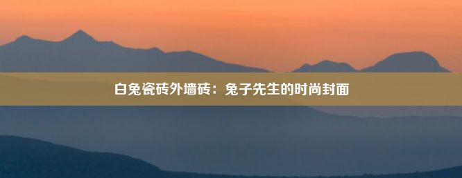 白兔瓷砖外墙砖：兔子先生的时尚封面