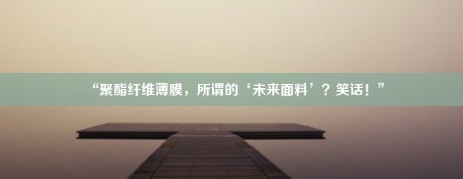 “聚酯纤维薄膜，所谓的‘未来面料’？笑话！”