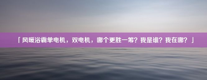 「风暖浴霸单电机，双电机，哪个更胜一筹？我是谁？我在哪？」