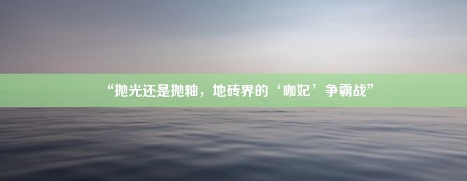 “抛光还是抛釉，地砖界的‘咖妃’争霸战”