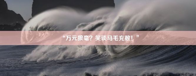 “万元狼毫？笑谈马毛充数！”