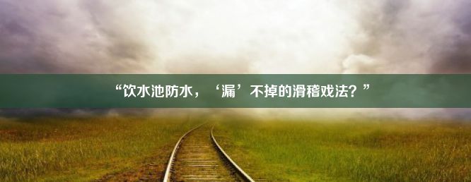 “饮水池防水，‘漏’不掉的滑稽戏法？”