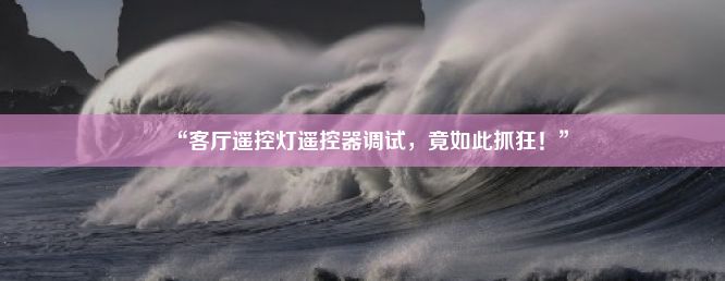 “客厅遥控灯遥控器调试，竟如此抓狂！”