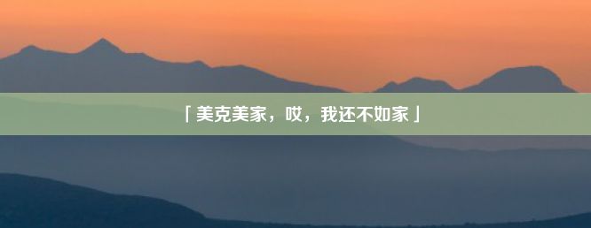 「美克美家，哎，我还不如家」