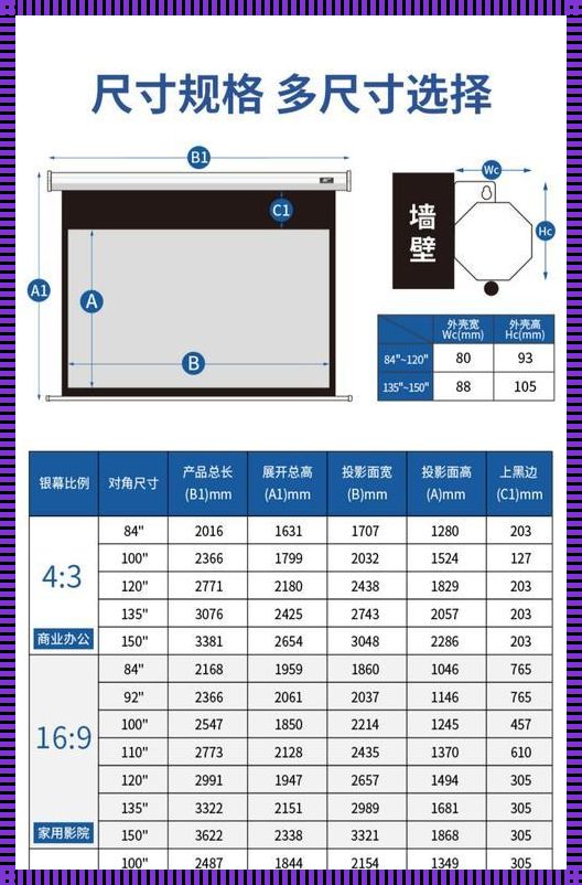 100寸幕布长和宽是多少？